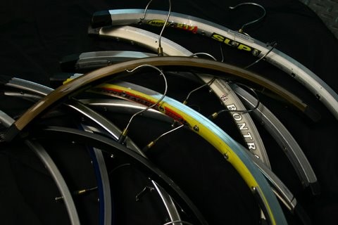 recycled rims made into hangers