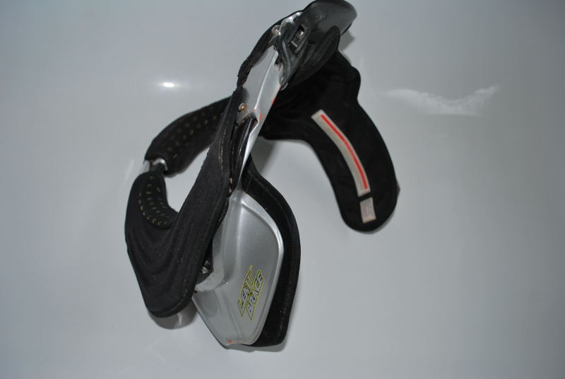 The Leatt Sport is 399.99GBP and is constructed from Glass Reinforced Nylon lower section and a Carbon Fiber upper and weighs 780grams and is fully adjustable.