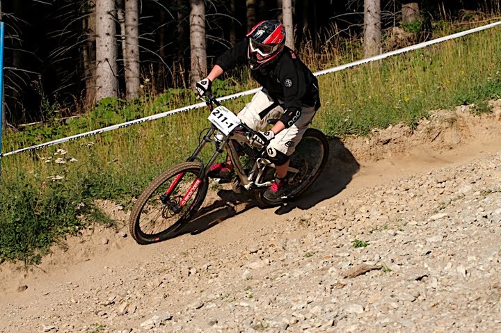 Anita shredding the berm