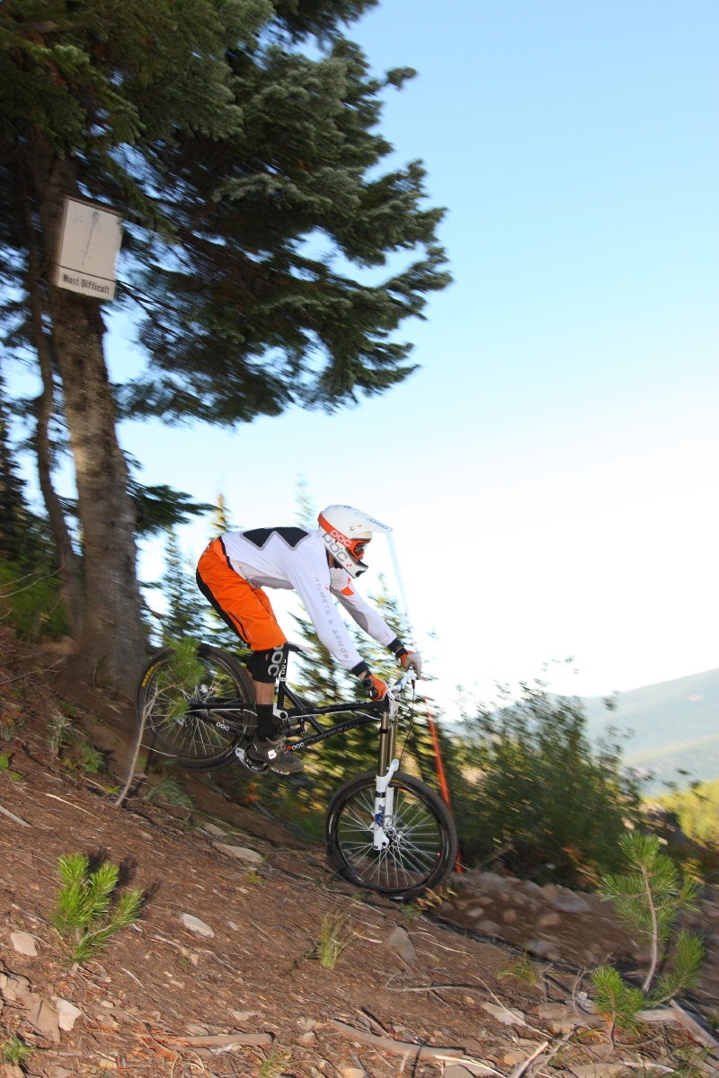 POC/Canfield Brother Ben Kubas pushes his tire down into Cannonball.