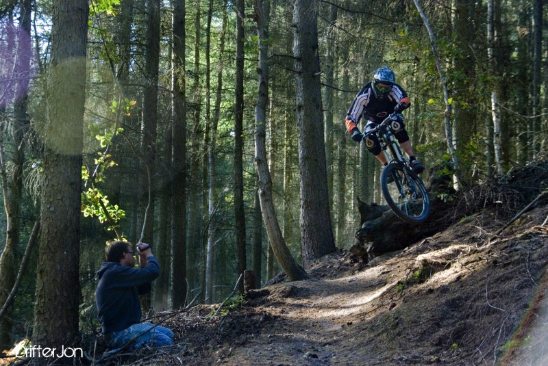 Aaron doing some riding, Ian capturing the moment