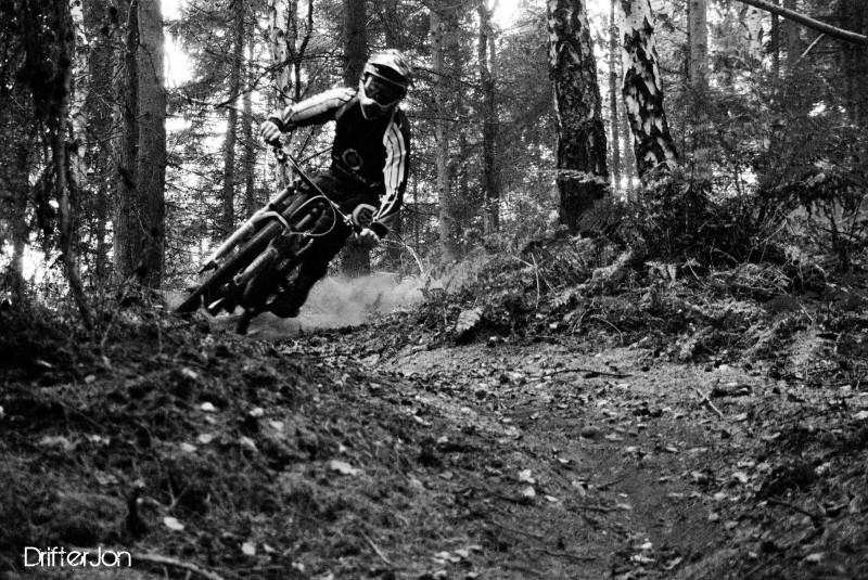 Elliot Machin hammering his bike to the limit
