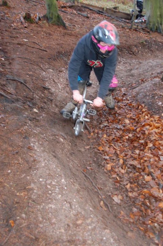 Tomo on the smallest bike at the race