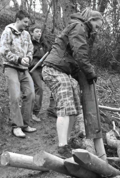 Jess at the root of the Wedge project getting her hands dirty!