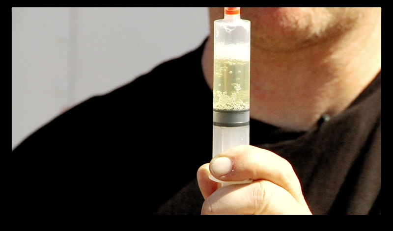 Degassing the fluid