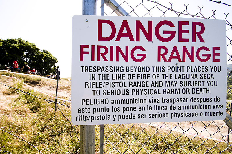 To make the racers go faster, they stuck the track alongside a gun range, and asked the shooters to aim their guns at anyone looking slow. USA A OK.