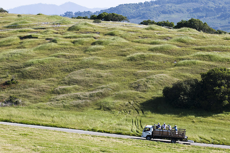 After each heat the racers got shuttled back up by the hay wagon.