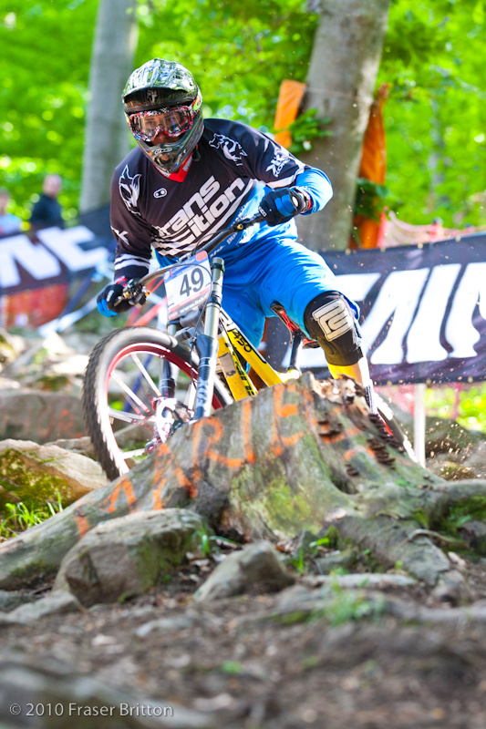 Bryn has been doing tons of riding in the PNW. He is used to mud and roots and ruts now.   <br> Apparently, he can slay rocks as well.