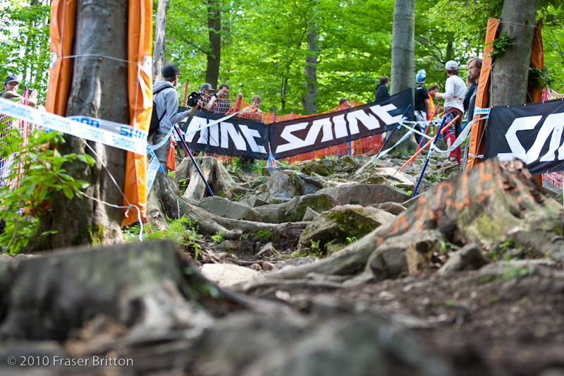 The infamous rocks are back, with a twist. A couple actually.  Riders now weave back and forth to make it through them, no more straight shot at mach 5. Skills will be tested when the mud gets dragged onto them.