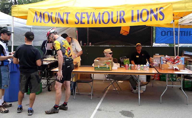 The Mount Seymour Lions Club cooked up burgers and hot dogs and will be serving drinks, all to raise money to support North Vancouver charities