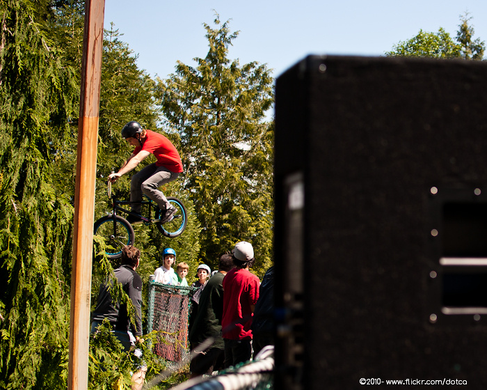 James decided to shake things up, and jump a different fence then the rest.