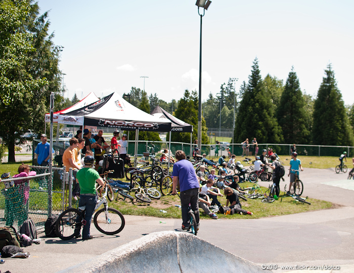 The tents, and a lot of the spectators/riders.