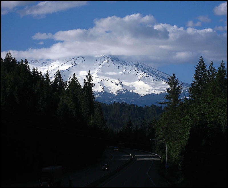 <center>Shasta covered with a THICK layer of snow</center>