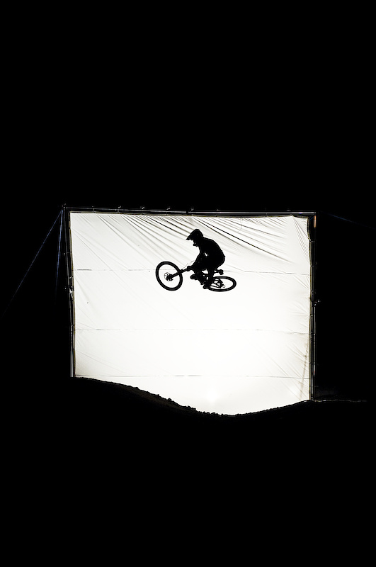 Thomas Vanderham filming his night riding section up at Whistler