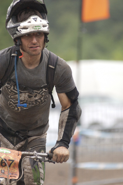 Guy Martin: A well known motorbike racer turned up to compete <br> (seriously you have to youtube this guys lap of the TT!)