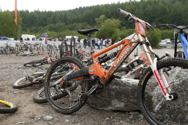 The bikes stacked up for the start