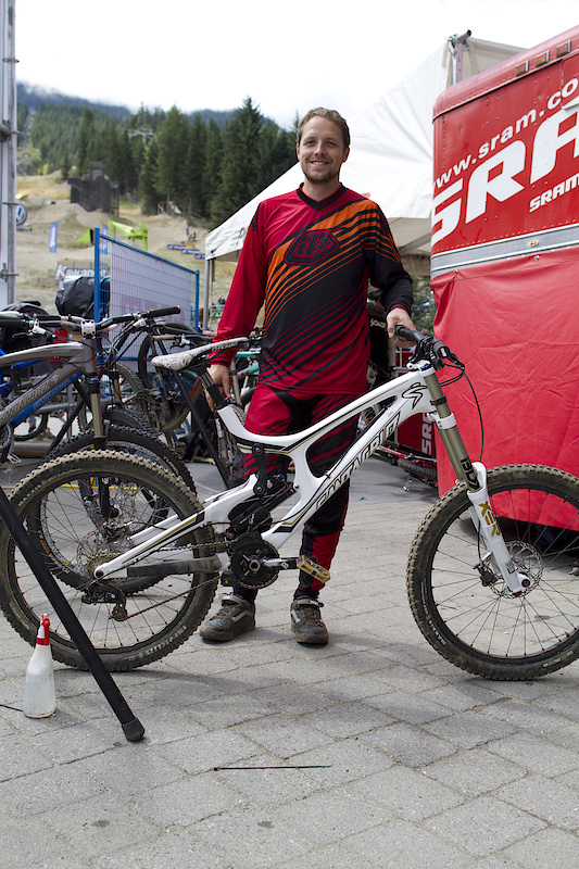 SRAM's Tyler Morland was all smiles with his new Carbon V10