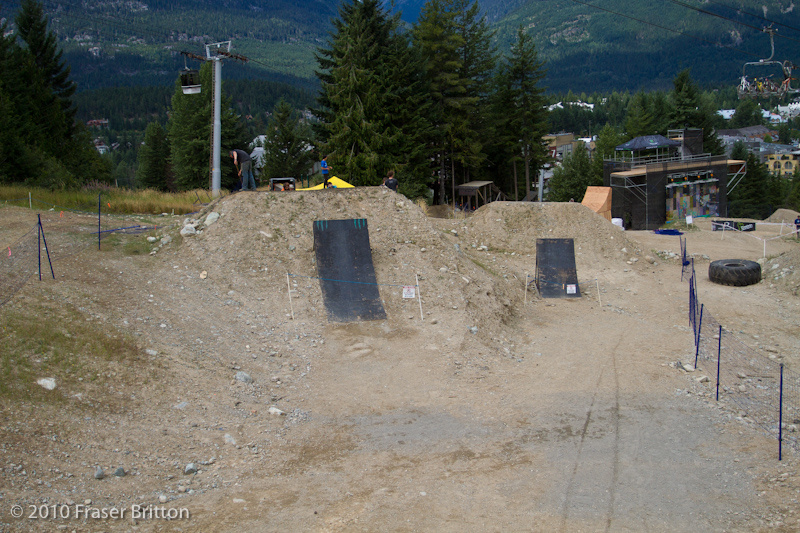 The course splits briefly after the whale tale, with a choice of either a wooden kicker into the fruit bowl, or a big 'ol super booter for riders who want to leave the ground for an extended period of time.