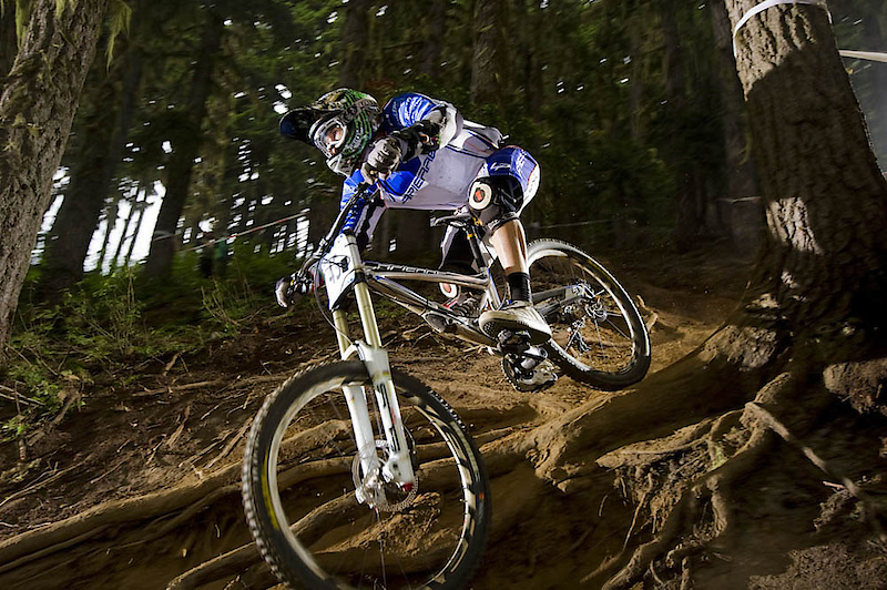 Vouilloz on the Garbanzo DH. It's not often you get to see a genuine legend slaying it on the trails.