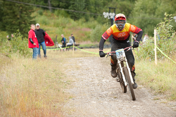 Danny Banks on the pedals into the finish