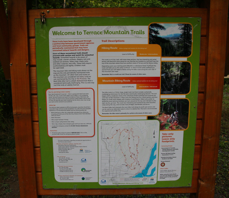 Terrace Mountain trail head. 