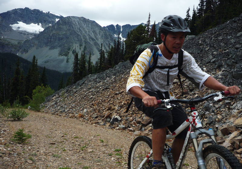 Heading up the old mining road. 