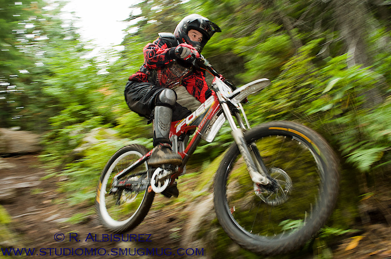 Weather was greasy. Rocks were huge and Cat 2 50+ dominater Bill Kieffer mobs it down for Team Psycho