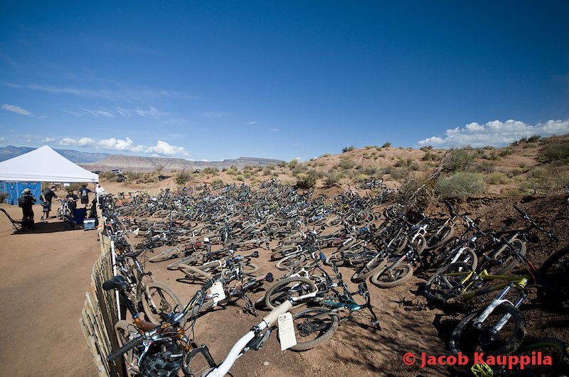 How else would you go to an MTB event, but by bike?