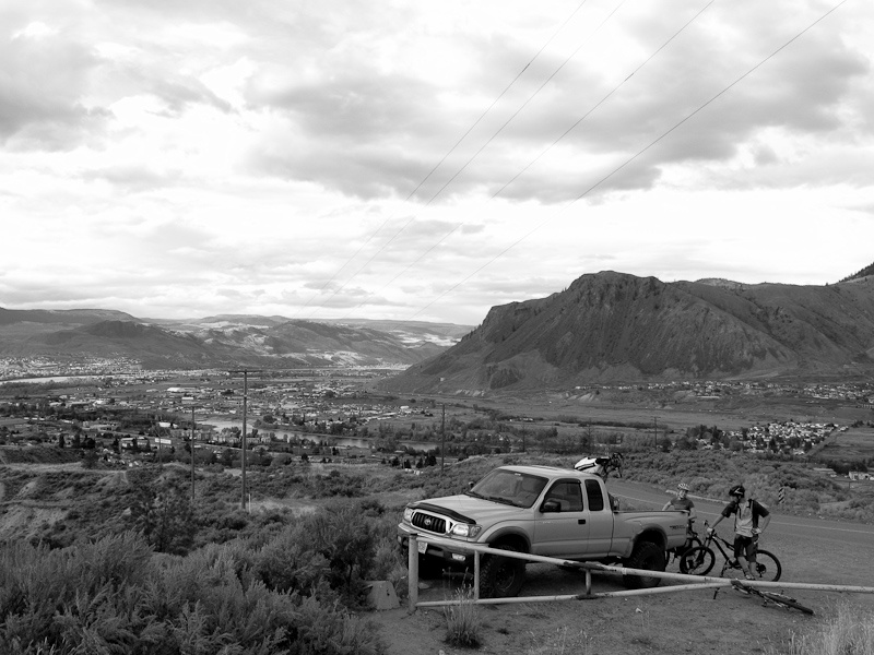 Unloading bikes above Kamloops and getting ready to head out on some amazing single track that riddles the hills around town. -Photo by Tyler Maine