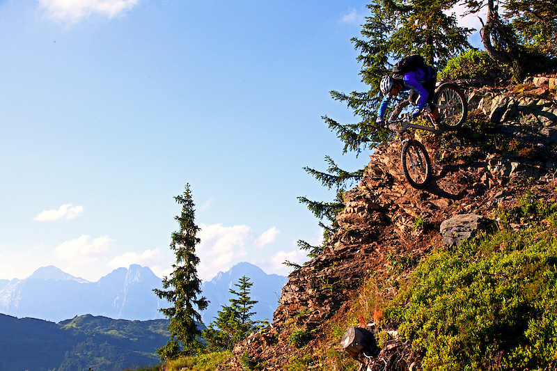 Big terrain, little bike. Richie getting his steep on while in Finale Ligure, Italy, testing 2012 suspension from Marzocchi