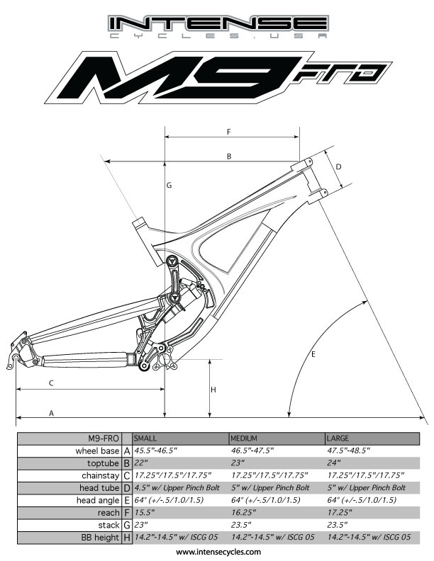 The M9 FRO comes in 3 sizes, with a range that will fit most riders.  At 5'5