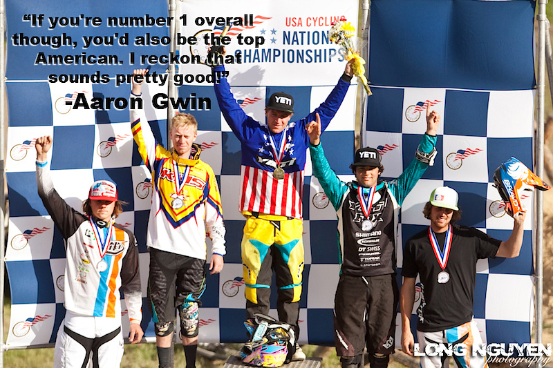 Aaron came into the 2010 National Championships at the Sol Vista Bike Park as the defending champ and he'll be doing the same next year as well, winning on the short and dusty track by a little over three seconds.