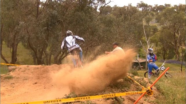 Rhys Atkinson, younger brother of winner of the event, Bryn, demolishing a corner!