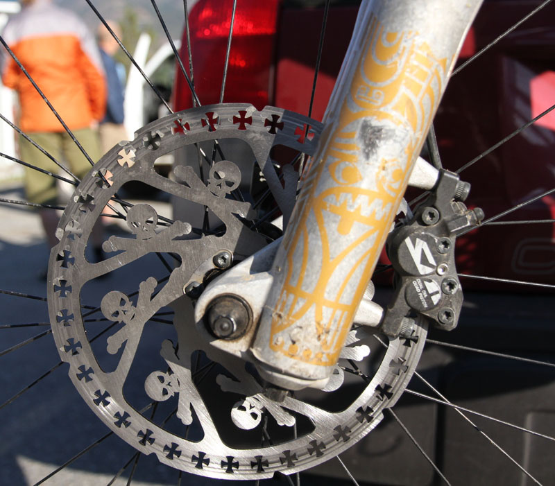 Dirty DogMTB started in 2005 making only three laser cut rotors in San Francisco, California.  The company has grown to offer four laser cut rotors, one stamped rotor, cable guides and their first stem offering. With the standard 6 bolt pattern, laser cutting for precision and to prevent warping, comparable performance and pricing to other manufacturers, these rotors are an option if you're looking for something cool to replace your current rotors. Made of US sourced stainless steel, the rotors are first designed on paper, a CAD drawing and finally to the CNC machine. Rotors come with a two year warranty on manufacturer defects, not rider error. All rotors are 0.07