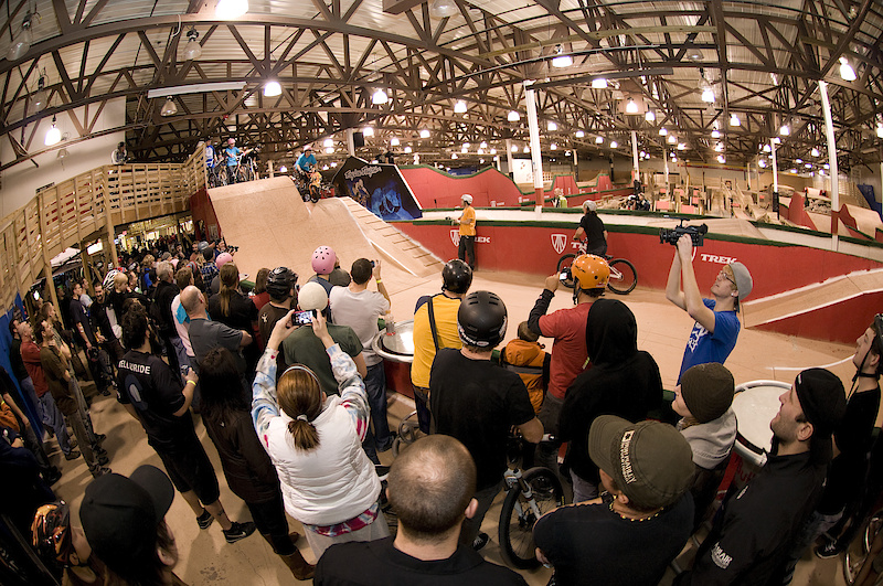 <span style='font-size:18px'>Festivities at the roll-in to the foam pit</span>