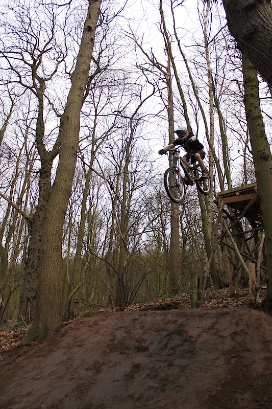 Ben was the first to hit his own drop - a rite of passage for any trail builder. Photo by James Allured