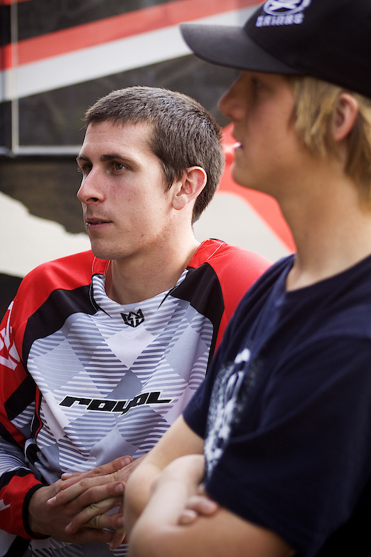 John Keep and James Visser hanging out in the Banshee Bikes booth