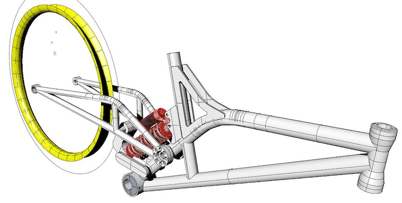The first idea was interesting, but not as good looking as I had expected - the swingarm was ugly and reminded me another frame. It's lines didn't match the front end, but the front triangle had something that made my head to spin around. This brought about more ideas and finally gave the final shape to my design
