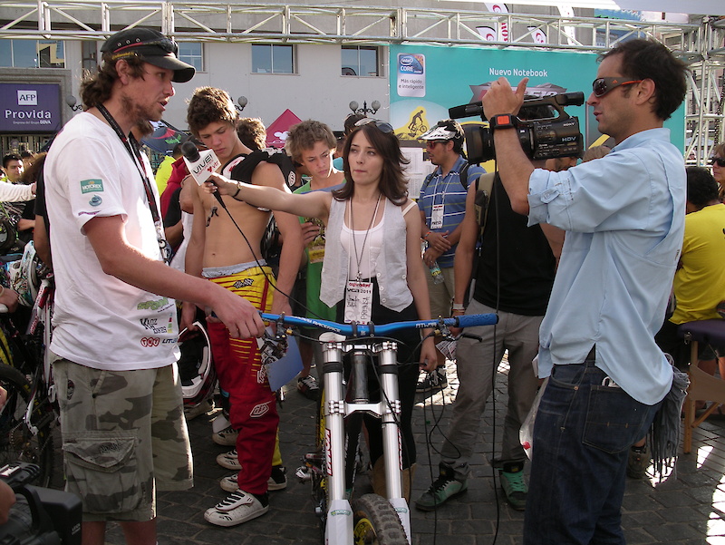 Giving interviews for a Chilean TV Program