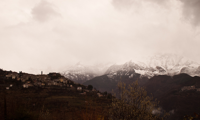 The mountains above the village