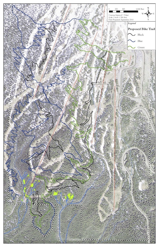Projected Bike Park Trails at Timberline Lodge, Mt Hood Oregon