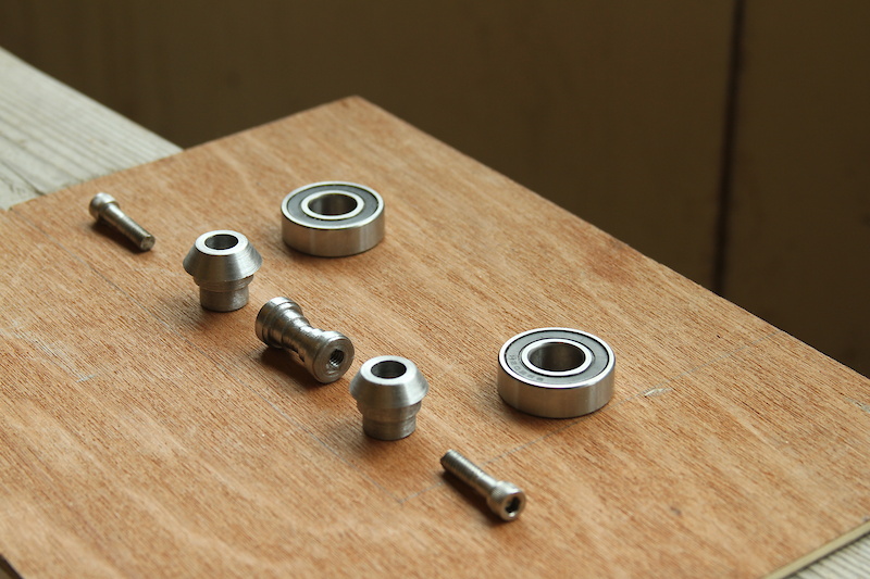 Main Pivot Caps and Hardware (milled from steel rod-stock)