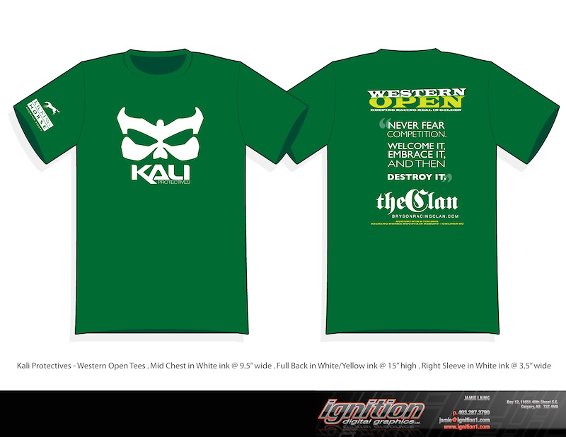 Volunteer at the Western Open and take home one of these cool shirts from Kali, KHMR and the Bryson Racing Clan