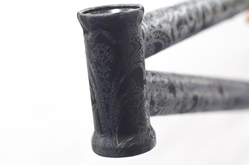 Bear Bikes has a number of frames in their booth featuring interesting finishes. This BMX frame was actually covered in fabric!