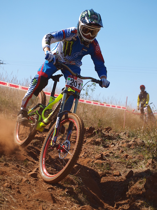Troy commented that being only 58kgs made him nervous coming into the bottom jumps as the wind had picked up. Photo: Peter Karas.