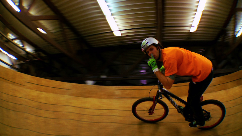 Kirt Vories on the Ray's Indoor MTB Park pump track