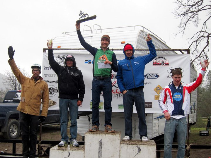 Pro All Mountain Podium (l-r) Scott Chapin, Tinker Juarez, Jim Heweit, Adam Craig, Will Patterson - Photo: Stephen Messer