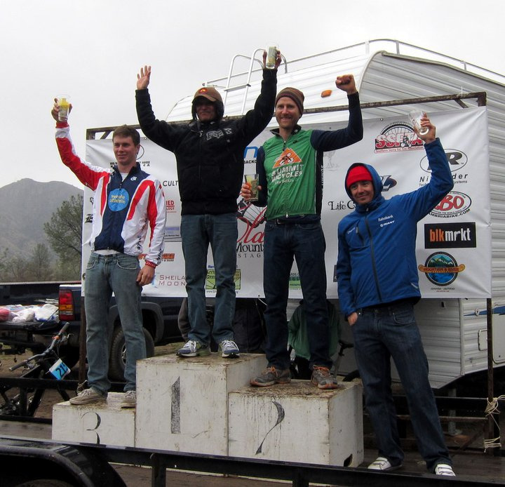 Pro Short Track Podium - Go Tinker! (l-r) Will Patterson, Tinker Juarez, Jim Heweit, Adam Craig - Photo: Stephen Messer