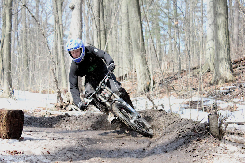  51. Jordan Whicher not worrying about the snow, ice, and mud on this pre-season ride.