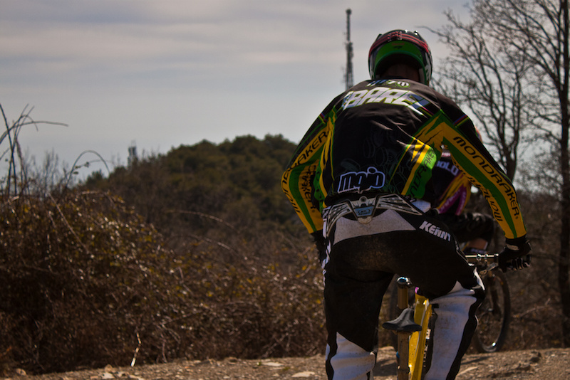 Barel dropping into the San Romolo downhill track